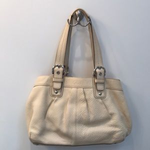 Coach cream pebble leather tote